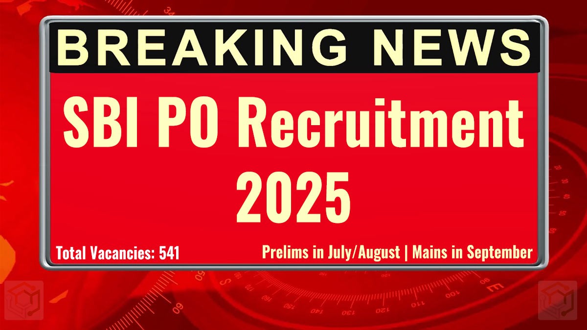 SBI PO भर्ती 2025: आवेदन शुरू, जानें योग्यता, परीक्षा पैटर्न और चयन प्रक्रिया, यहां से देखें