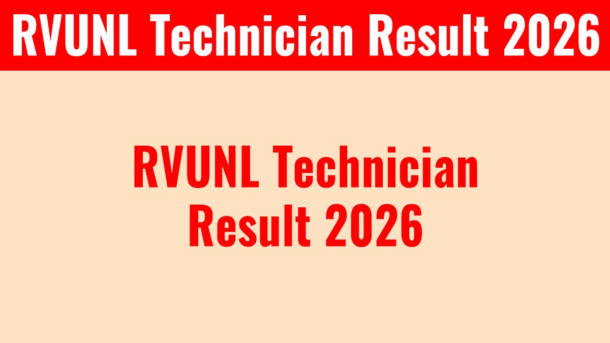RVUNL Technician Result 2026