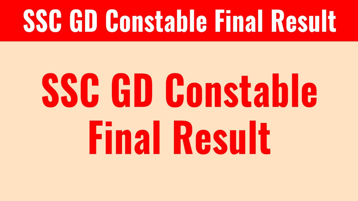 SSC GD Constable Final Result 2026