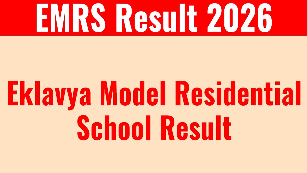 EMRS Result 2026 Released | Eklavya Model Residential School Result