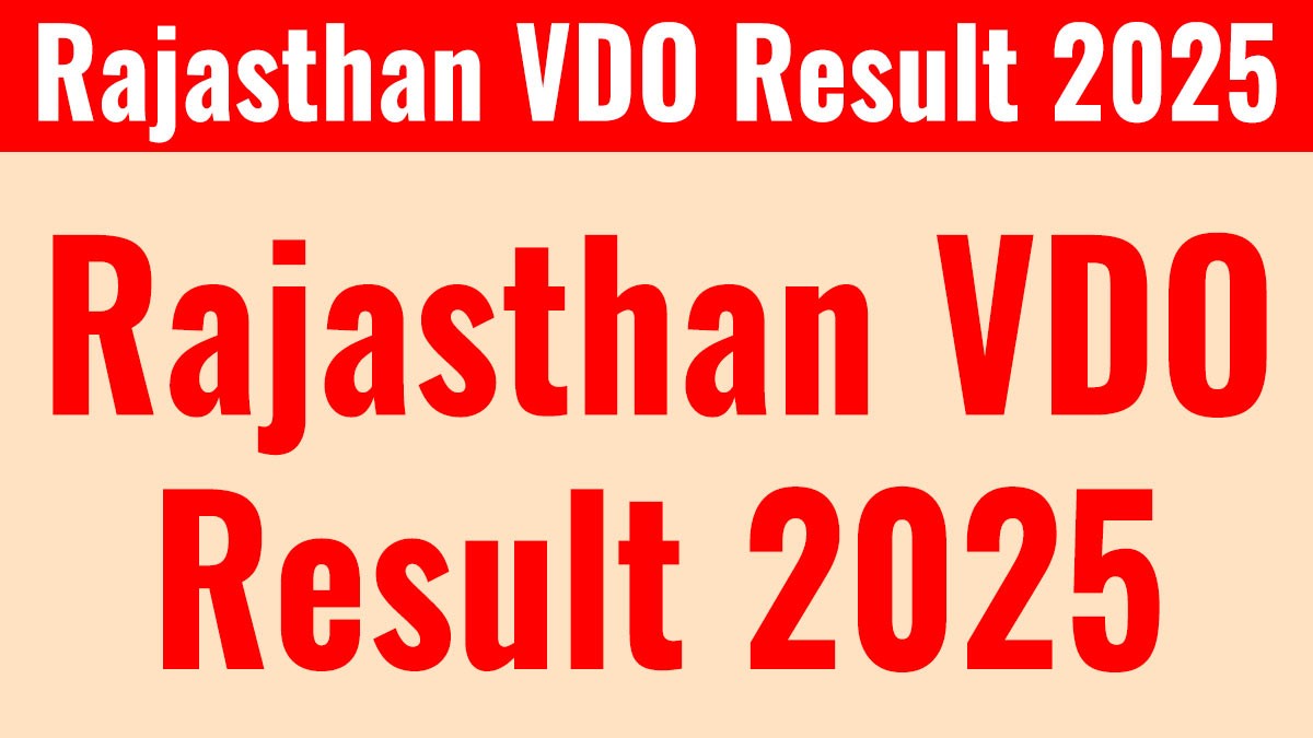 Rajasthan VDO Result 2025 Released | Gram Vikas Adhikari Result