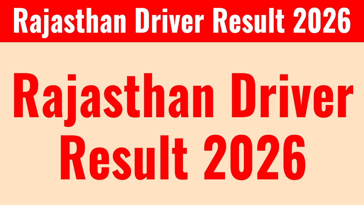 Rajasthan Driver Result 2026 Released | RSSB Vehicle Driver Result