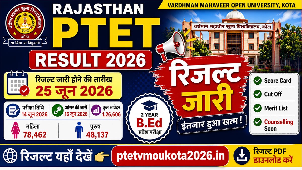 Rajasthan PTET Result 2026