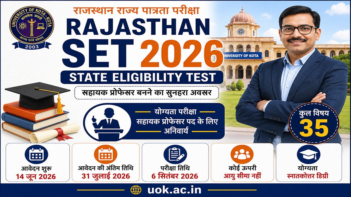 Rajasthan SET 2026 Notification Out, Apply Online Till 31 July | Exam Date, Eligibility & Pattern