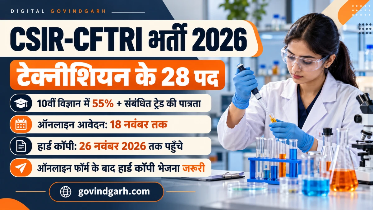 CSIR CFTRI Technician Recruitment 2026: 28 पदों पर भर्ती