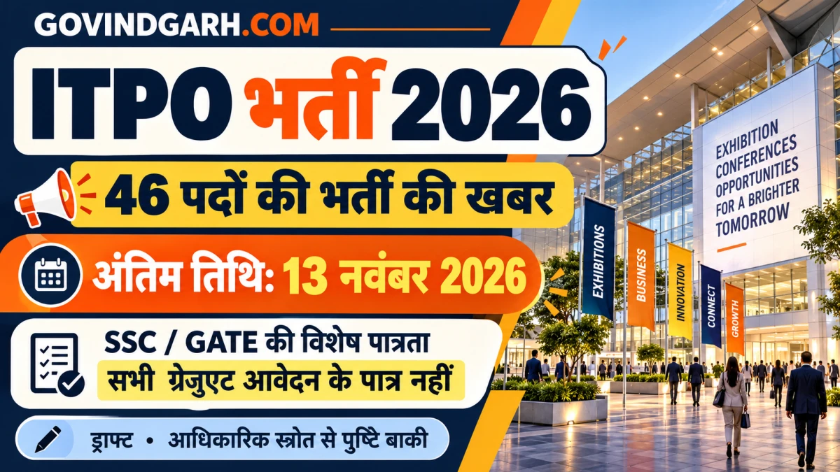 ITPO Recruitment 2026: 46 पद, SSC/GATE पात्रता की जानकारी