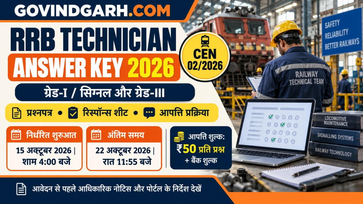 RRB Technician Answer Key 2026: Response Sheet, Objection Date