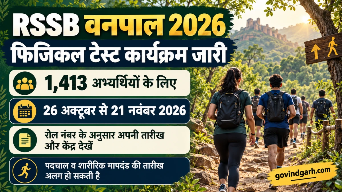 RSSB Forester Physical Test Date 2026: वनपाल कार्यक्रम जारी