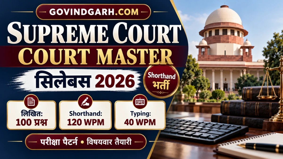 Supreme Court Court Master Syllabus 2026 और Exam Pattern
